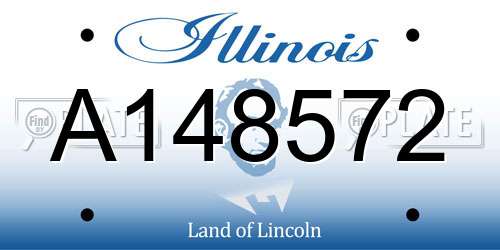 A148572 Illinois License Plate