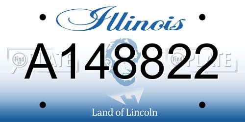 A148822 Illinois License Plate