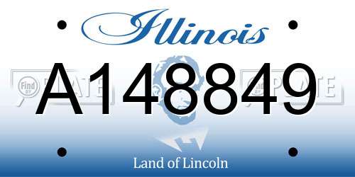 A148849 Illinois License Plate