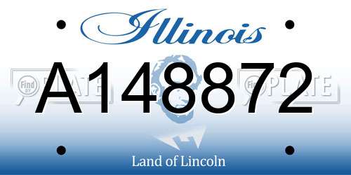 A148872 Illinois License Plate