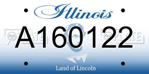 A160122 Illinois License Plate