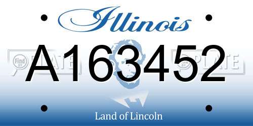 A163452 Illinois License Plate