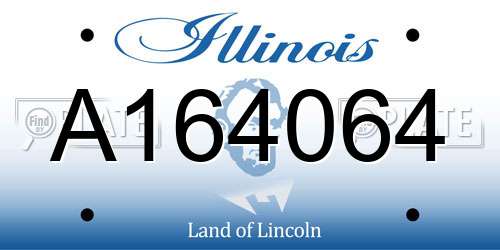 A164064 Illinois License Plate