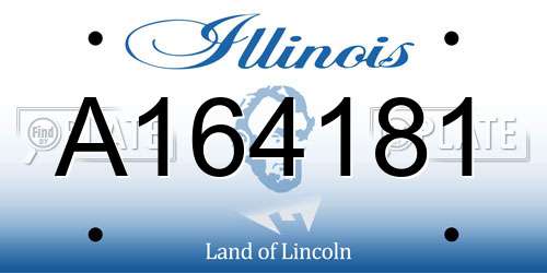 A164181 Illinois License Plate