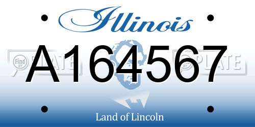 A164567 Illinois License Plate