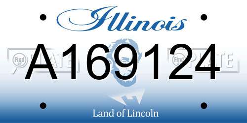 A169124 Illinois License Plate