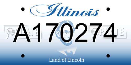 A170274 Illinois License Plate