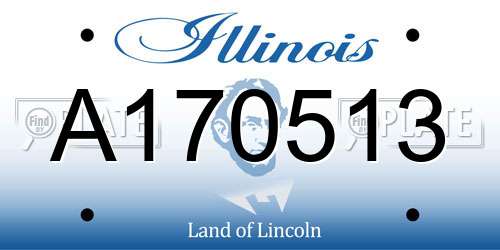 A170513 Illinois License Plate