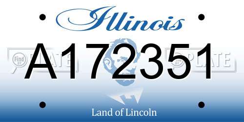 A172351 Illinois License Plate