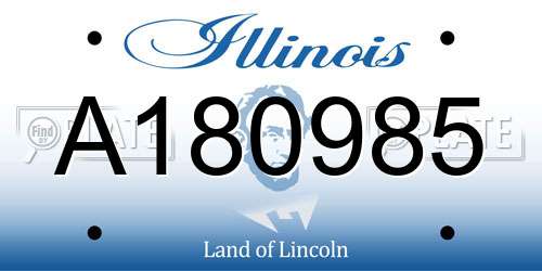 A180985 Illinois License Plate