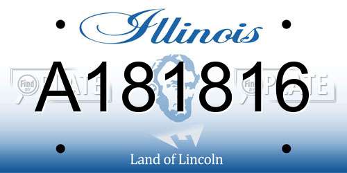 A181816 Illinois License Plate