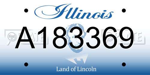 A183369 Illinois License Plate