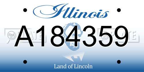 A184359 Illinois License Plate