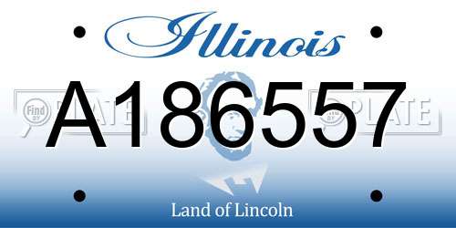 A186557 Illinois License Plate