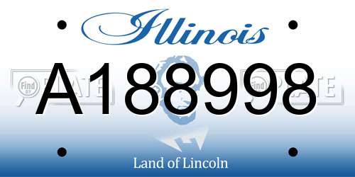 A188998 Illinois License Plate