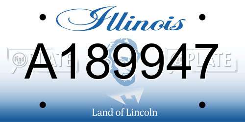 A189947 Illinois License Plate