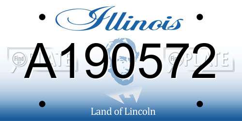 A190572 Illinois License Plate