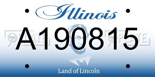 A190815 Illinois License Plate