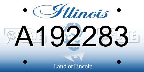 A192283 Illinois License Plate