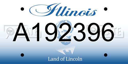 A192396 Illinois License Plate