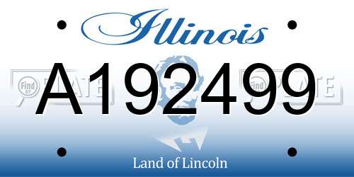 A192499 Illinois License Plate
