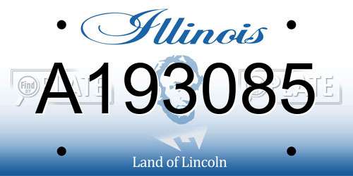 A193085 Illinois License Plate