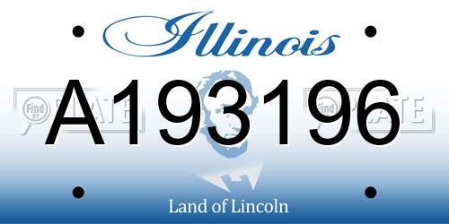 A193196 Illinois License Plate