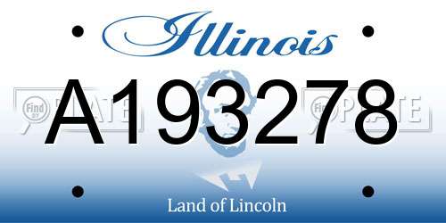 A193278 Illinois License Plate
