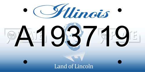 A193719 Illinois License Plate