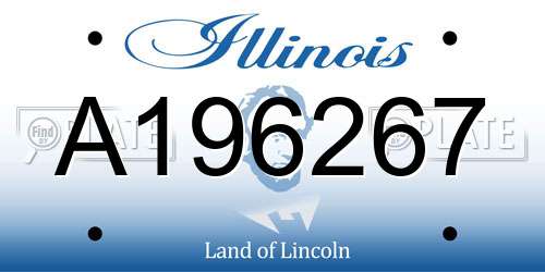 A196267 Illinois License Plate