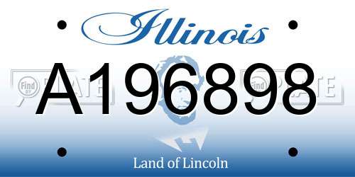 A196898 Illinois License Plate