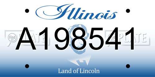 A198541 Illinois License Plate