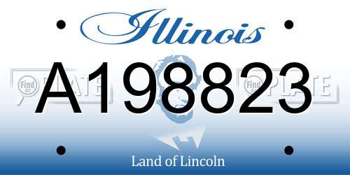 A198823 Illinois License Plate