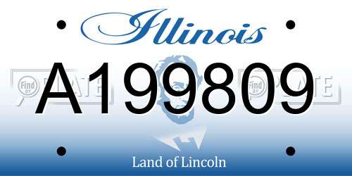 A199809 Illinois License Plate