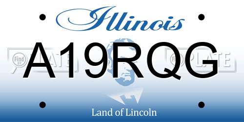 A19RQG Illinois License Plate