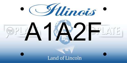 A1A2F Illinois License Plate