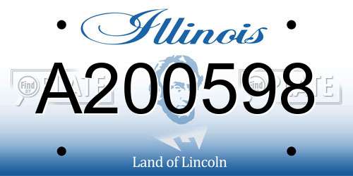 A200598 Illinois License Plate