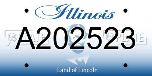 A202523 Illinois License Plate