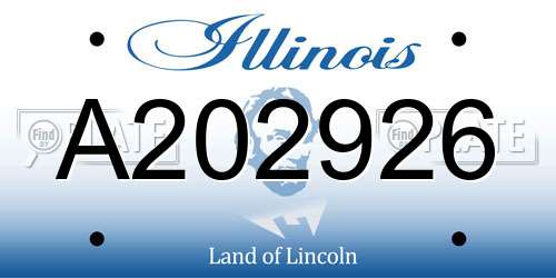 A202926 Illinois License Plate