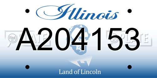 A204153 Illinois License Plate