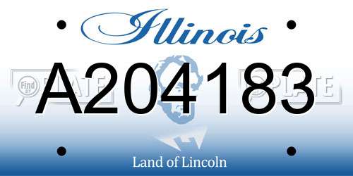 A204183 Illinois License Plate