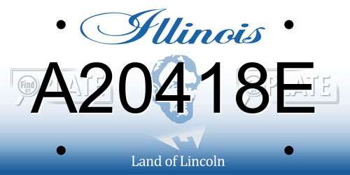 A20418E Illinois License Plate