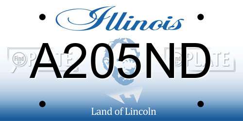A205ND Illinois License Plate