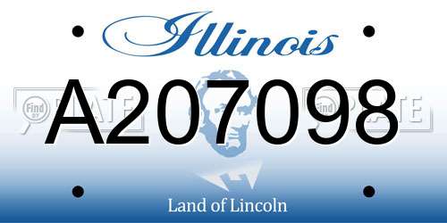 A207098 Illinois License Plate