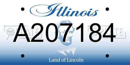A207184 Illinois License Plate