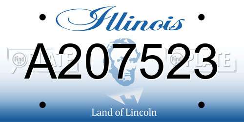 A207523 Illinois License Plate