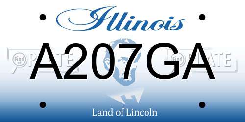 A207GA Illinois License Plate