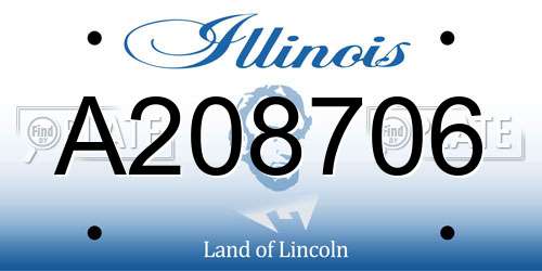 A208706 Illinois License Plate