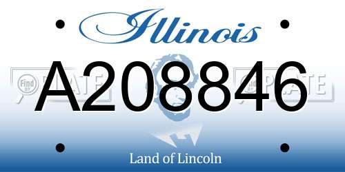 A208846 Illinois License Plate
