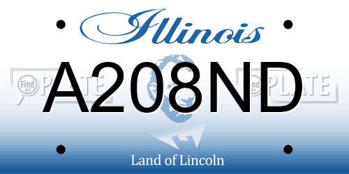 A208ND Illinois License Plate